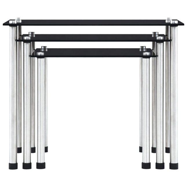Tables Gigognes 3 Pcs Verre Trempé