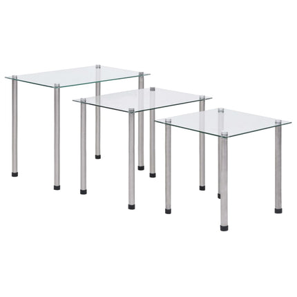 Tables Gigognes 3 Pcs Verre Trempé