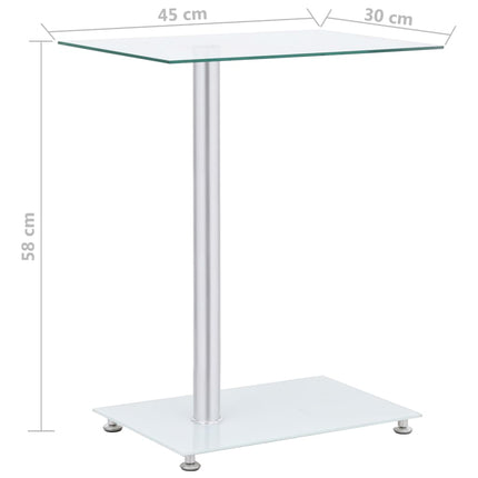 Table D'appoint En Forme U Transparent 45X30X58 Cm Verre Trempé