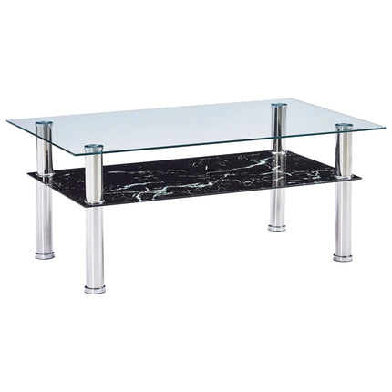 Table Basse 100X60X42 Cm Verre Trempé