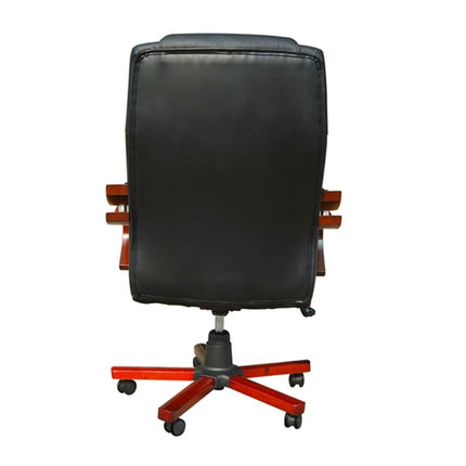 Fauteuil Cuir Mélangé Et Éléments Bois