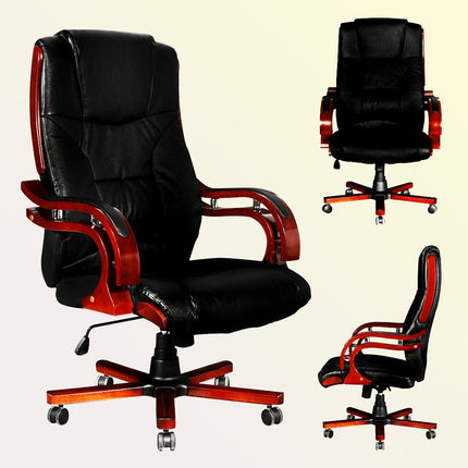 Fauteuil De Bureau En Cuir Design Rétro L