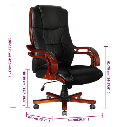 Fauteuil De Bureau En Cuir Design Rétro L