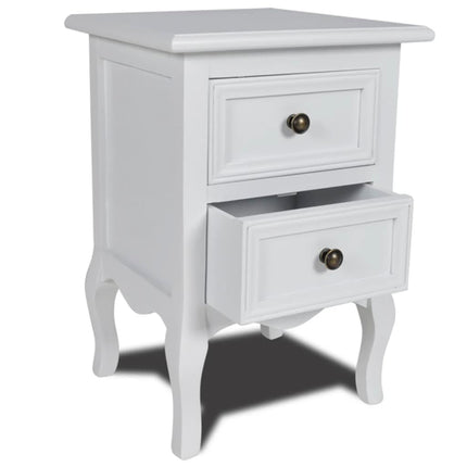 Tables De Chevet 4 Pcs Avec 2 Tiroirs Mdf