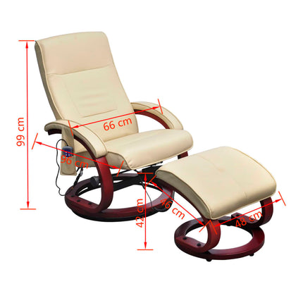 Fauteuil De Massage Avec Repose-Pied Similicuir