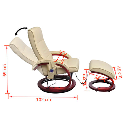 Fauteuil De Massage Avec Repose-Pied Similicuir