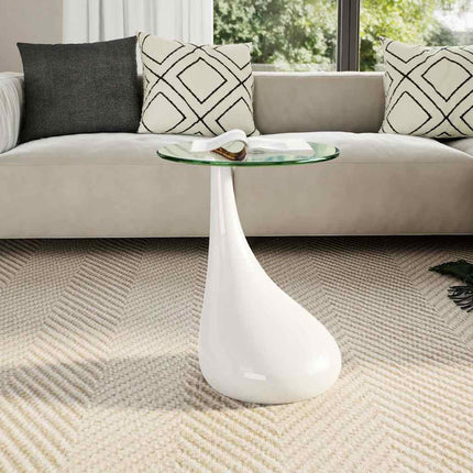 Table Basse Avec Dessus De Table En Verre Rond Brillant