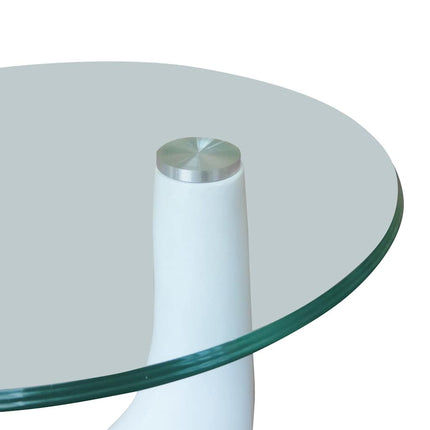Table Basse Avec Dessus De Table En Verre Rond Brillant