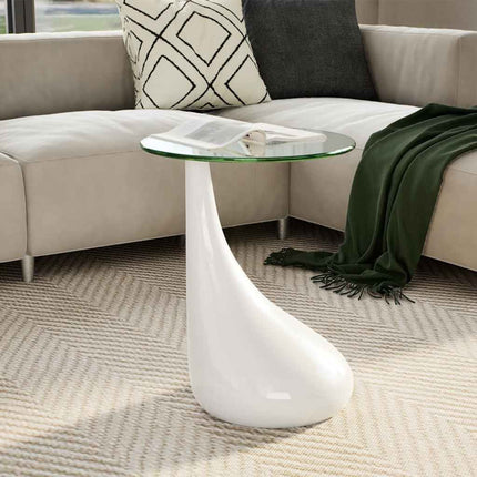 Table Basse Avec Dessus De Table En Verre Rond Brillant