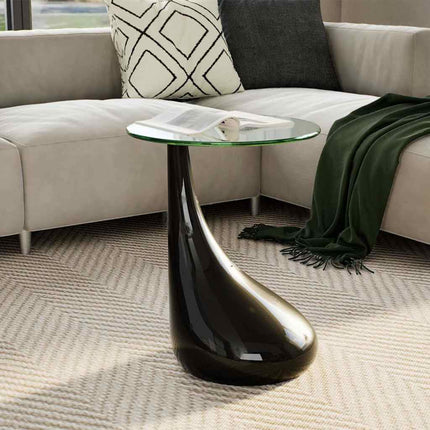 Table Basse Avec Dessus De Table En Verre Rond Brillant