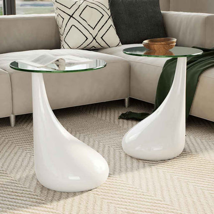 Table Basse Avec Dessus De Table En Verre Rond Brillant