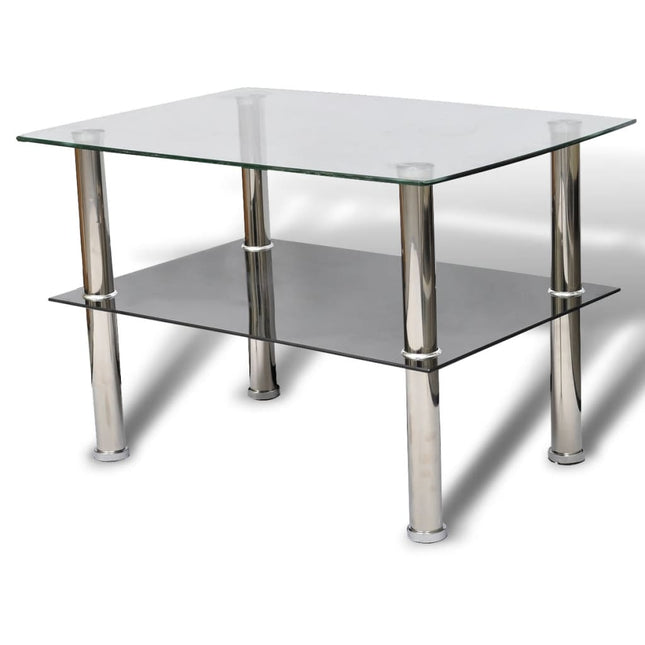 Table Basse Avec 2 Étagères Verre