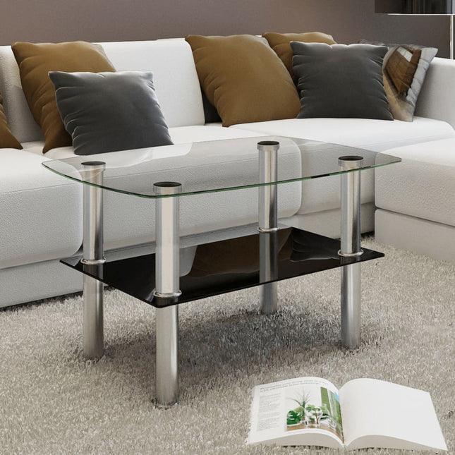 Table Basse Avec 2 Étagères Verre