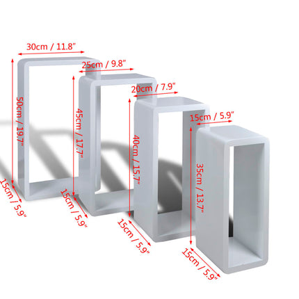 Ensemble D'étagères Cuboïdes 4 Blanc
