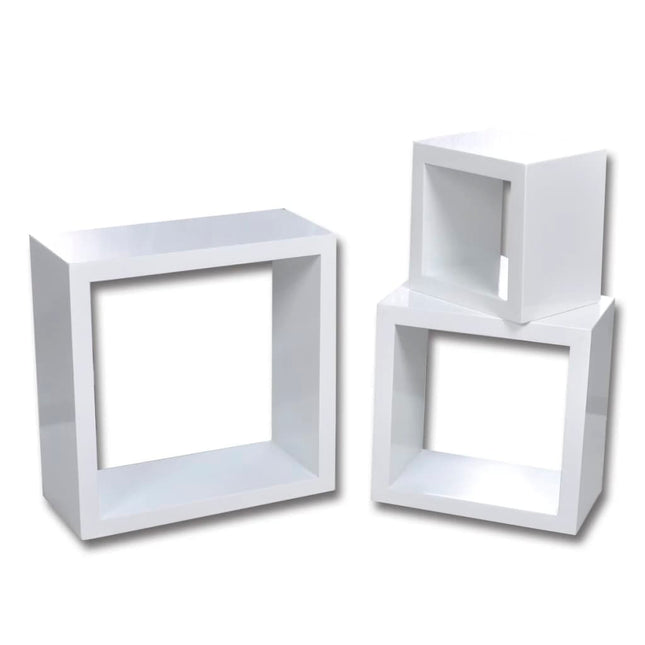 Ensemble De 3 Étagères Cube Blanc