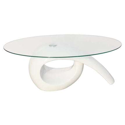 Table Basse Avec Dessus De Table En Verre Ovale Brillant