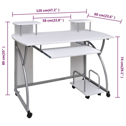 Bureau D'ordinateur Avec Plateau À Clavier Coulissant