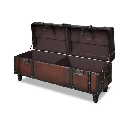 Ensemble De Bancs De Rangement 3 Pcs Marron