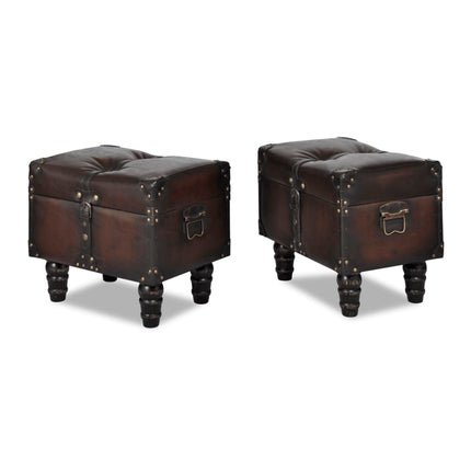 Ensemble De Bancs De Rangement 3 Pcs Marron
