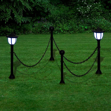 Lampes Solaires 4 Pcs Avec Chaîne Et Piquets