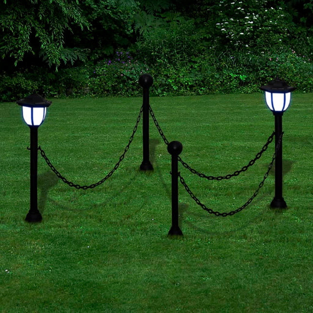 Lampes Solaires 4 Pcs Avec Chaîne Et Piquets