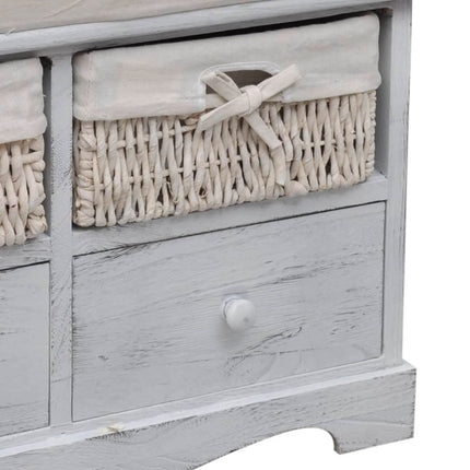 Banc De Rangement 62X33X42 Cm Bois De Paulownia