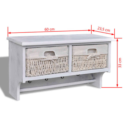 Porte-Manteau 60X23,5X33 Cm Bois De Paulownia