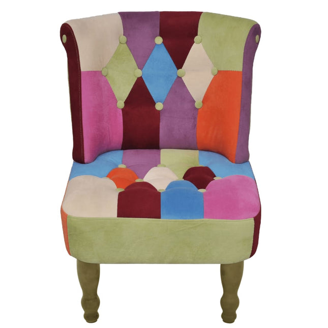 Chaise Française Au Design Patchwork Tissu