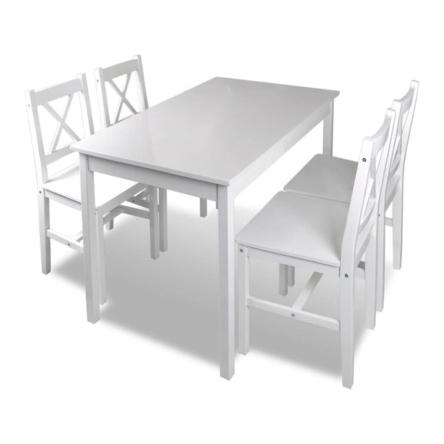 Ensemble De Salle À Manger 5 Pcs Blanc