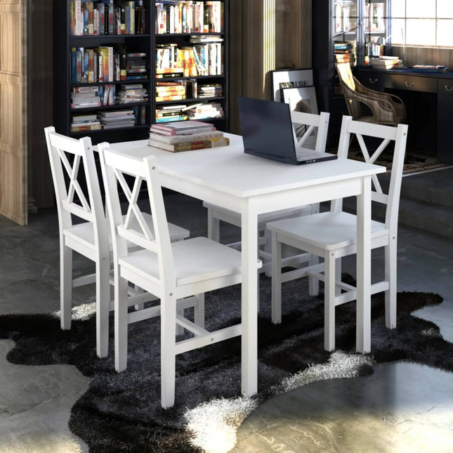 Ensemble De Salle À Manger 5 Pcs Blanc