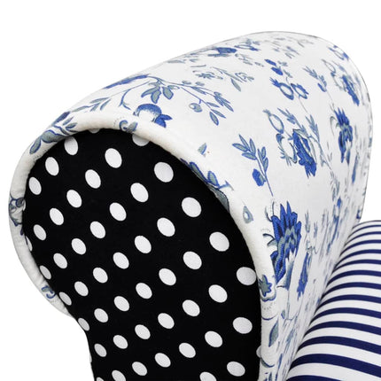 Banc Design Avec Patchwork Bleu Et Blanc