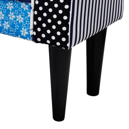 Banc Design Avec Patchwork Bleu Et Blanc