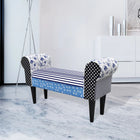Banc Design Avec Patchwork Bleu Et Blanc