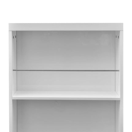 Table De Bar Mdf Avec Casier À Bouteilles Blanc Haut Brillance