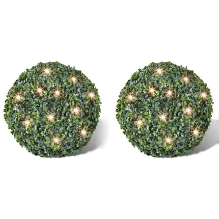 2 Pièce De Boule 27 Cm Avec Guirlande Lumineuse Solaire 24 Led