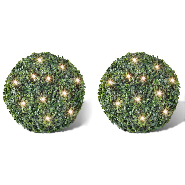 2 Pièce De Boule 27 Cm Avec Guirlande Lumineuse Solaire 24 Led