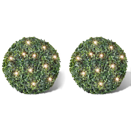 2 Pièce De Boule 35 Cm Avec Guirlande Lumineuse Solaire 24 Led