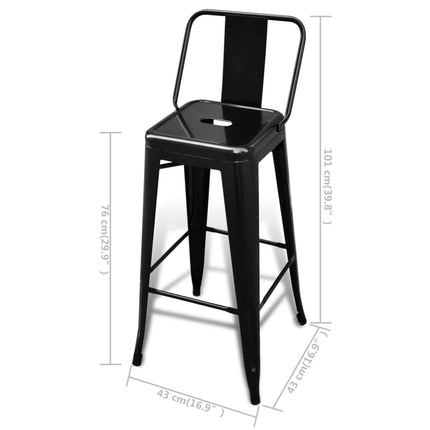 Tabourets De Bar Lot De 2 Acier