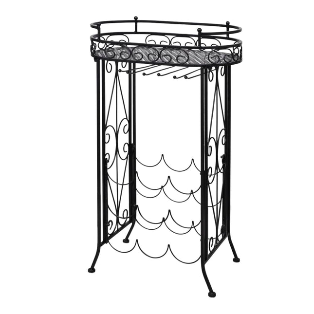 Casier À Bouteilles Avec Porte-Verre Pour 9 Bouteilles Métal