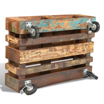 Table Basse Avec 4 Roulettes Bois Recyclé