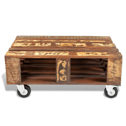 Table Basse Avec 4 Roulettes Bois Recyclé