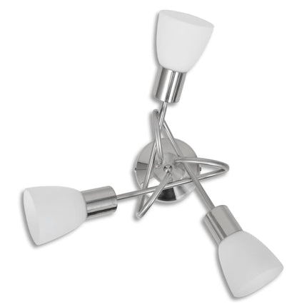 Plafonnier Avec Abat-Jour En Verre Pour 3 Ampoules E14