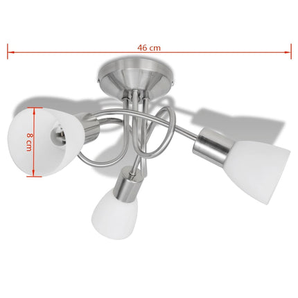 Plafonnier Avec Abat-Jour En Verre Pour 3 Ampoules E14