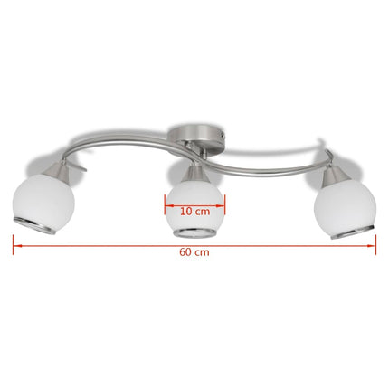 Plafonnier Avec Abat-Jour En Verre Sur Rail Pour 3 Ampoules E14