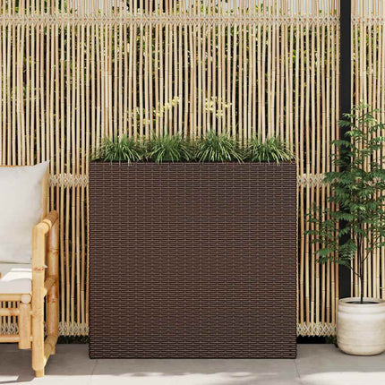 Lits Surélevés De Jardin Avec 4 Pots 2Pcs Résine Tressée