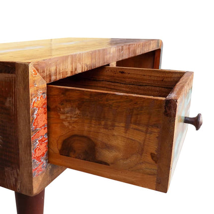 Table Basse Avec Bord Incurvé Et 1 Tiroir Bois De Récupération