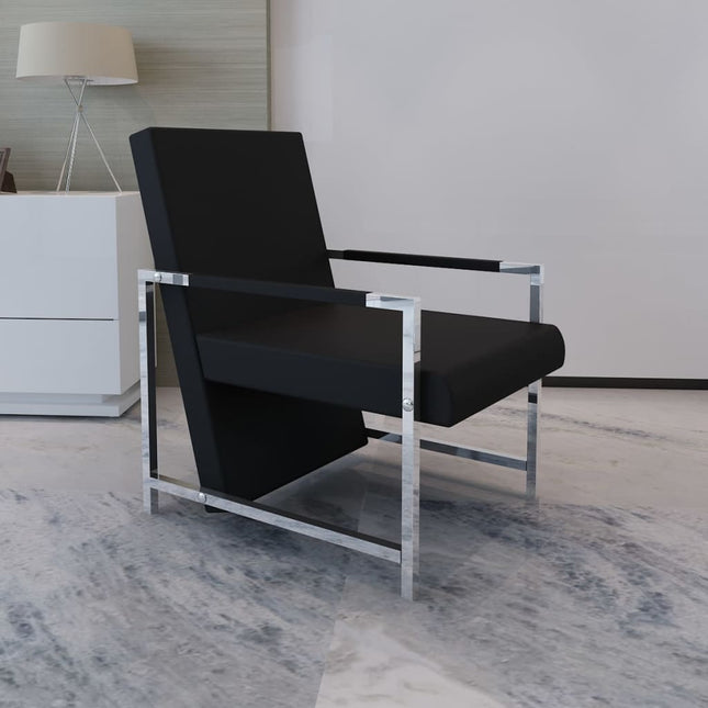 Fauteuil Avec Pieds Chromés Similicuir