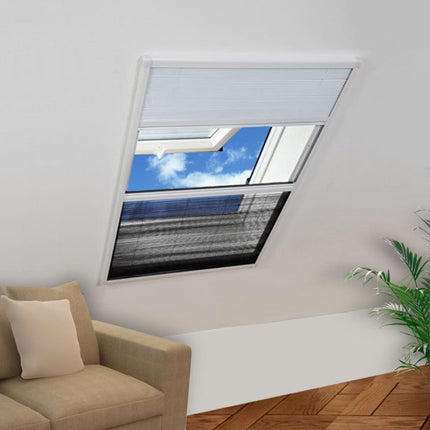 Moustiquaire Plissée Pour Fenêtre 160 X 110 Cm Avec Store Occultant