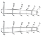 Porte-Manteau Mural Avec 12 Crochets Acier 2 Pcs