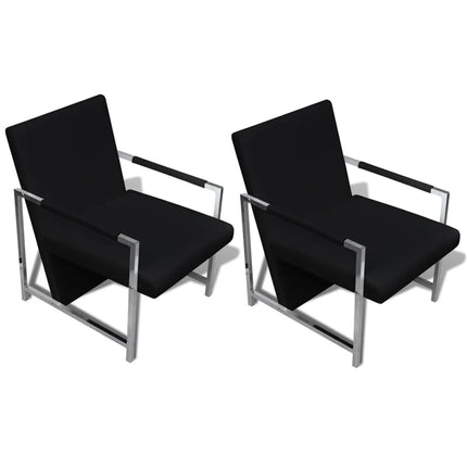 Fauteuils Lot De 2 Avec Cadre Chromé Similicuir